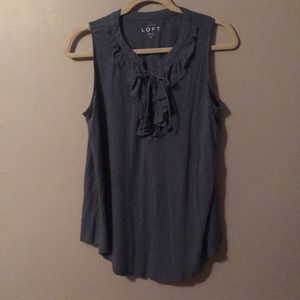 Blue Lace-up Top